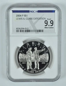 2004-P Lewis & Clark Commemorative Silver Dollar Proof 9.9 UCAM NGC X NGCX - Picture 1 of 5
