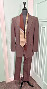 Vintage Western Suit Men's Brown Jacket & Pants w/Tie 44L Circle S Made USA NEW - Picture 1 of 23