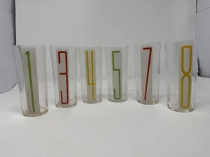 6er Set MCM Federal Glas Hi-Ball Tumbler Gläser mattiert 60er Jahre - Bild 1 von 13
