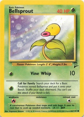 Pokemon - Bellsprout #066/130 - Base Set 2 Common - Image 1 of 2