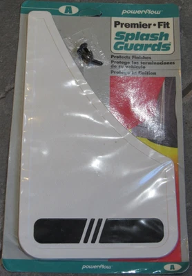 NUEVO Par de 2 protectores contra salpicaduras Power-Flow hechos en EE. UU. goma blanco negro acento Foto 1 de 4