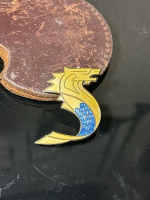 Broche prendedor serpiente marina guilloche plata esterlina 925 David Andersen Noruega Foto 1 de 4