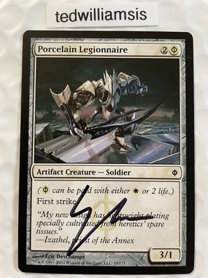 Porcelain Legionnaire MtG New Phyrexia Signed Autographed Eric Deschamps - Image 1 of 2
