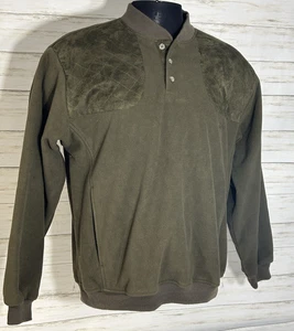 BOYT Harness Co FLEECE Henley Pullover Shooting Jacket Shoulder Pads Mens MEDIUM - Picture 1 of 17