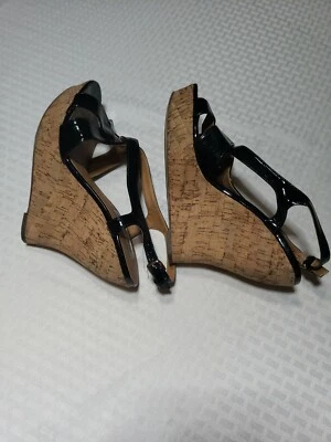 Steve Madden Paisly Negro Cuña Eslinga Tacones Traseros Mujer Talla 9 Foto 1 de 4