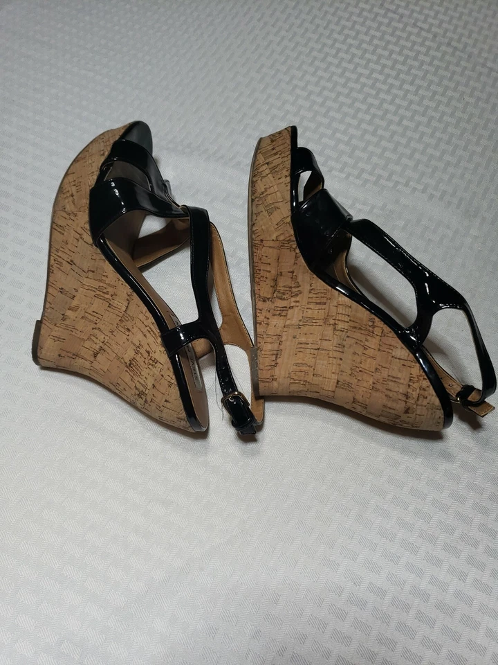 Steve Madden Paisly Negro Cuña Eslinga Tacones Traseros Mujer Talla 9 Foto 1 de 4