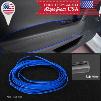 Panel de tablero de instrumentos de puerta de consola azul línea de ajuste inserto de moldura para Nissan Foto 1 de 4