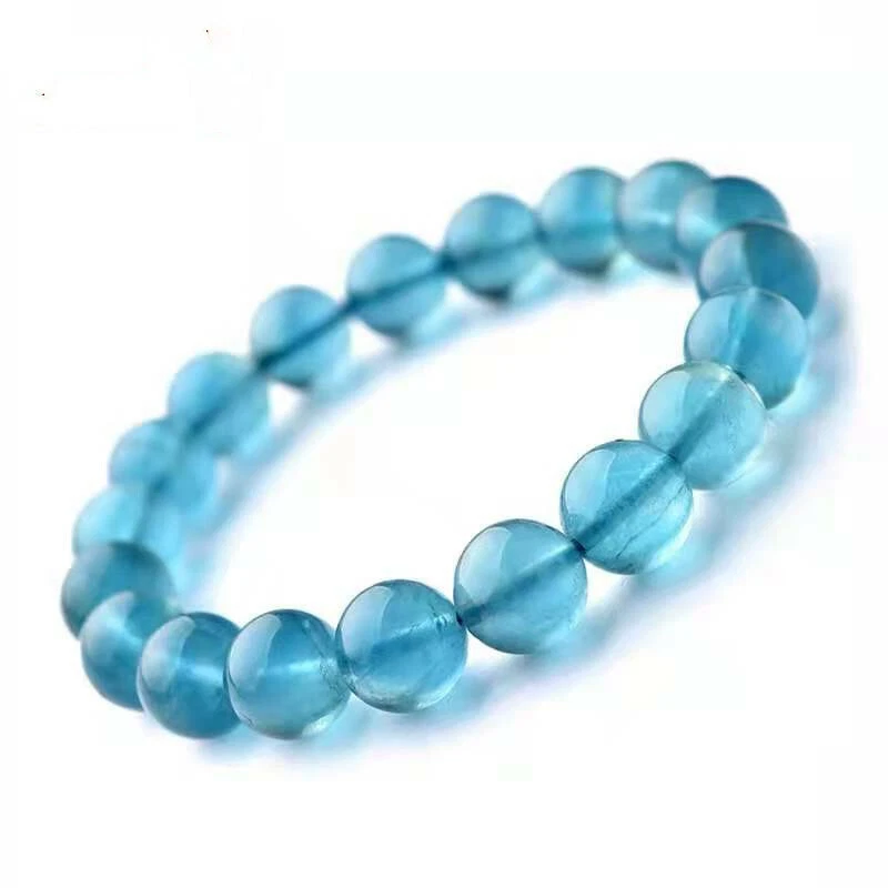 Natural Blue Fluorite Quartz Crystal round Beads Bracelet AAAA8mm - Image 1 of 3