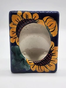 Marco de fotos independiente de cerámica Talavera vintage girasol 3,5x4,5" - Imagen 1 de 13