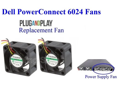 2x new Power Supply Fans only for Dell PowerConnect 6024F (R1799)   - Image 1 of 4