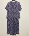 Pendleton Womens Top Skirt Set Purple Paisley Short Sleeve Size XL 16 Polyester 