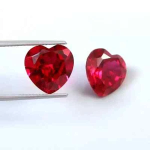 Natural (2 Pcs) Red Heart Ruby Mozambique 18.64 Ct+ Certified Loose GK Gemstone - Picture 1 of 5