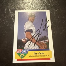 1994 Albany Yankees Fleer/ProCards #1431 Tom Carter Signed Auto Baseball Card