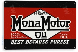Letrero de aceite de motor Mona, gasolinera, garaje, tienda de automóviles, letrero de lata retro B510 - Imagen 1 de 3