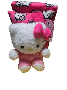 Hello Kitty Set da Viaggio 3 Pezzi Rosa Coperta e Peluche Hello Kitty Set Cuscino NUOVO - Foto 1 di 5