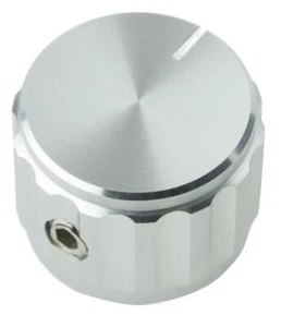 RS Pro Potentiometer Knob, Control Knob Type, 20mm Knob Diameter, Silver, 6.4mm - Picture 1 of 1