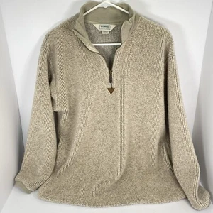 LL Bean Women’s Medium Fleece Pullover Quarter Zip Textured VTG Style Grandma - Picture 1 of 14