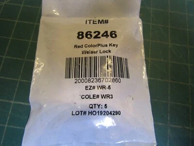 5 – Hillman 86246 Red WR-5 Universal Single Sided Blank Key. NEW in Package - Image 1 of 3