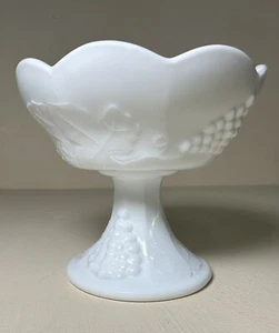 Indiana Candle Stick Holder Milk Glass Grape Harvest - Picture 1 of 12