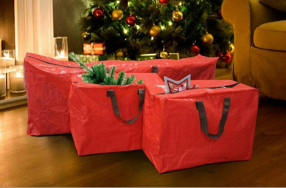 3PCS PREMIUM STRONG DURABLE LARGE CHRISTMAS XMAS TREE DECORATIONS STORAGE BAGS - Image 1 of 1