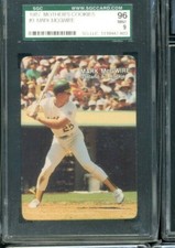 1987 Mother's Cookies #3 Mark McGwire graded SGC Mint 9 rookie sharp Mothers
