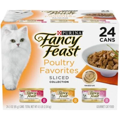 Purina Fancy Feast Poultry Favorites Chicken&Turkey Wet Cat Food-3oz/24ct