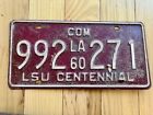 1960 Louisiana License Plate / LSU Centennial
