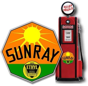 (DX-5) 3" SUNRAY ETIL GASOLINA BOMBA Y CALCOMANÍA LUBRICANTE DX - Imagen 1 de 1