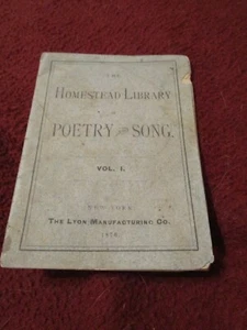Homestead Library of Poetry & Song volume 1 (1876, chap) booklet - Imagen 1 de 3
