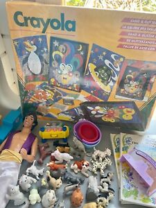 vintage toy bundle, puppy in my pocket, Crayola set, Aladdin Disney etc
