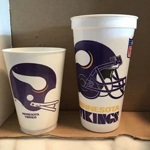 2 x “RARE-VTG” NFL-Minnesota Vikings-Drink Cups 1-1983 Mon Night FB,1-ICEE COKE - Picture 1 of 15