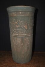 Redwing Union Stoneware Large Vase With Storks Or Herrings 12 1/4" Tall