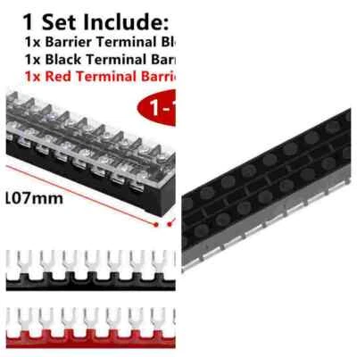 600V 15A Dual Row 10 Position Screws Terminal Electric Barrier Strip Block - Image 1 of 3