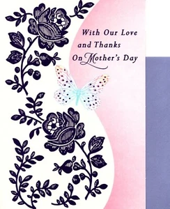 Purple Butterfly Happy Mother's Day Mom Rose Garden Roses Hallmark Greeting Card - Picture 1 of 3