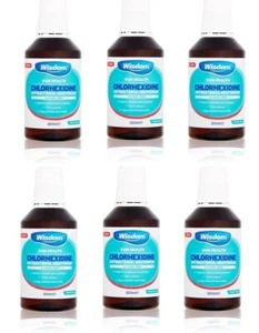 6 enjuague bucal antibacteriano Wisdom clorhexidina fresco como nuevo libre de alcohol-300 ml  - Imagen 1 de 1