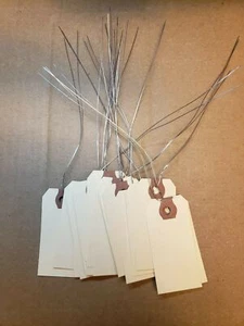 Wire Strung Manila Tags Inventory Hang Wired Label Shipping Sizes # 1 2 3 4 5 6 - Picture 1 of 8