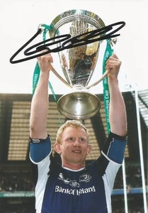 LEINSTER RUGBY UNION: LEO CULLEN SIGNED 6x4 TROPHY CELEBRATION PHOTO+COA - Picture 1 of 1