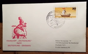 Ferry Alemania - Dinamarca Vogelflightline 1977 correo marítimo sobre - Imagen 1 de 1