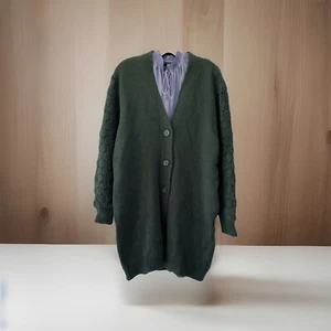 Hunter Green Long Cardigan By Antthony Original Design, Medium, NEW WITH TAGS - Picture 1 of 5