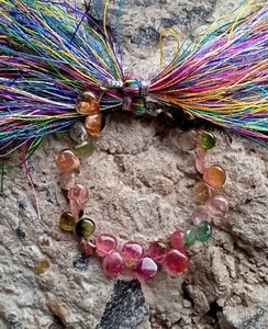 17 Ct Natural Watermelon Bi Color Tourmaline Heart  Shape 4 inch Beads Gemstone - Picture 1 of 15