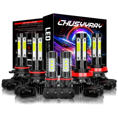 Combo de 6 faros LED de haz alto bajo + kit de luces antiniebla para Toyota Tundra 2007-2013 Foto 1 de 4