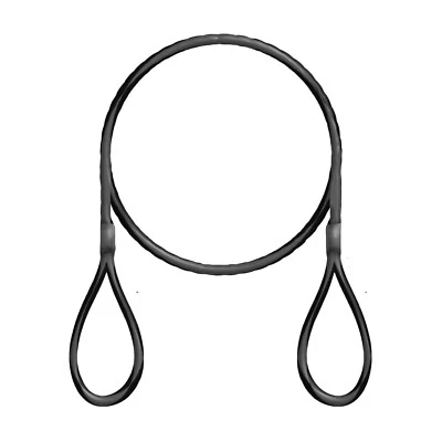 Stahlseil ummantelt mit 2 Schlaufen Schwarz Schlaufenseil Drahtseil mit Ösen
