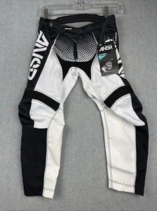 ANSR MX Pants Youth Boys 24 White Black Motocross Racing Padded Adjustable NWT - Picture 1 of 9