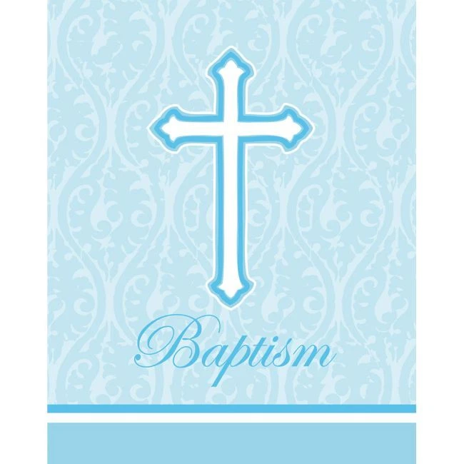 Invitaciones de Bautismo Fe Azul 8 por Paquete Papel Incluye Sobres Religiosos Foto 1 de 1