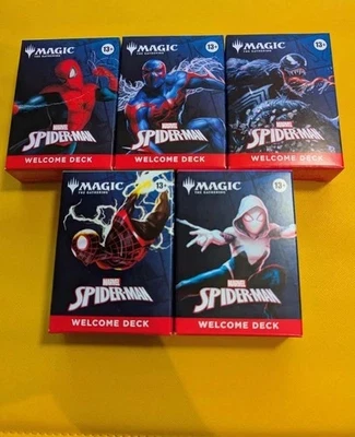 MTG Spiderman Welcome Deck Set of 5 Decks -Venom, Eddie Brock & many hot cards!! - Image 1 of 3
