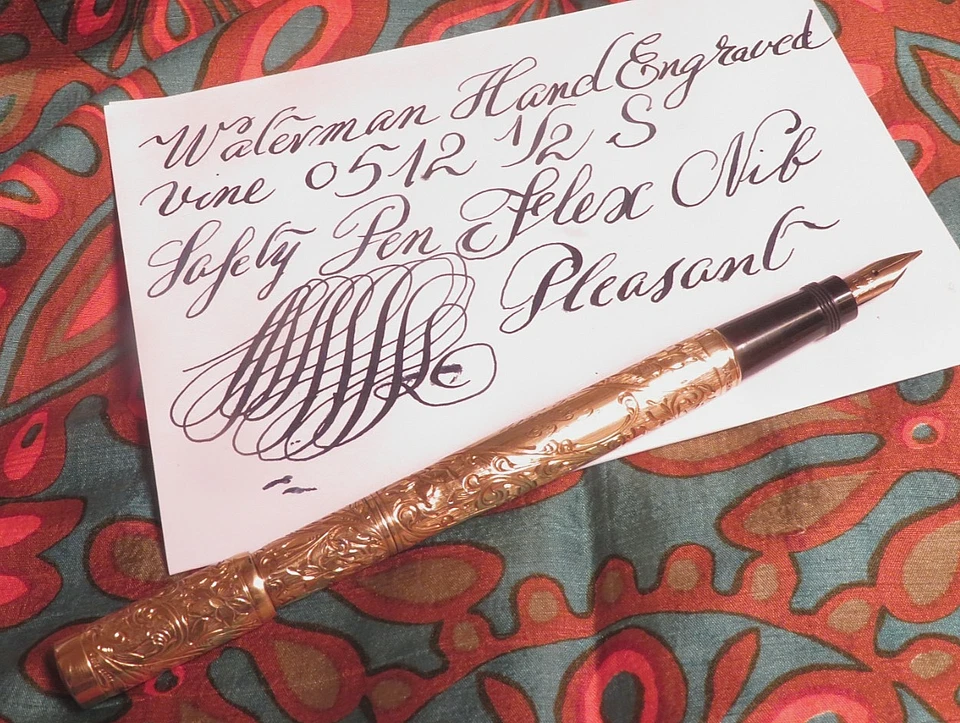 Waterman NO DING 0512 1/2 S caneta de videira gravada à mão limpa - Imagem 1 de 4