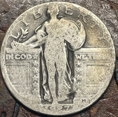 1927 D Standing Liberty Quarter Key Date USA 🇺🇸 Historic Silver Coin 🪙  - Image 1 of 3