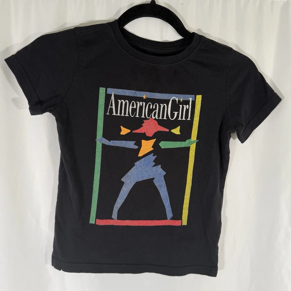 American Girl Shirt Girl Small Black Graphic Print Short Sleeve Crew Neck Cotton - Image 1 of 4