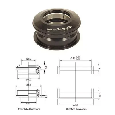 Tange TG36 ZS2 Technoglide  1 1/8- 1 1/2" 28.6mm Threadless HeadsetIn Black - Image 1 of 3