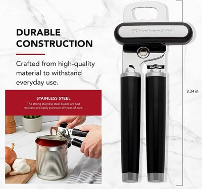 KitchenAid abrelatas y botellas afeitadora afilada acero inoxidable suave ergonómico negro! Foto 1 de 4